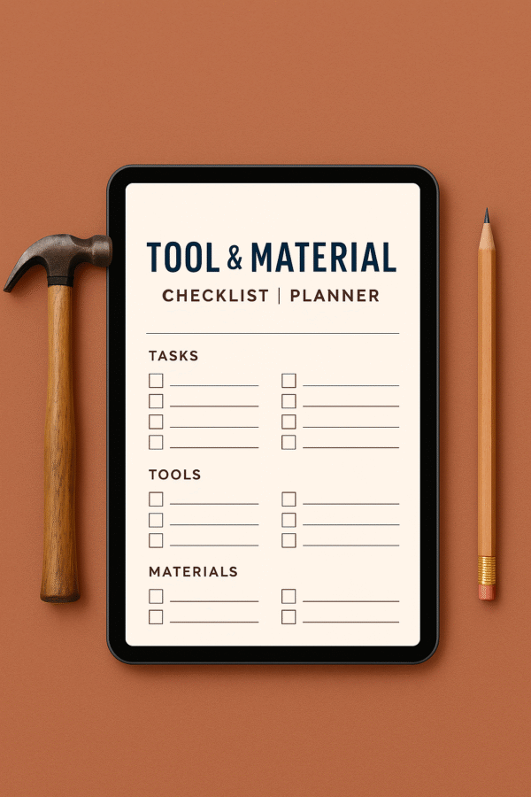Tool & Material Checklist Planner